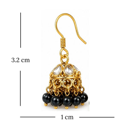 Gold Plated Kundan Pearl Jhumki Earrings