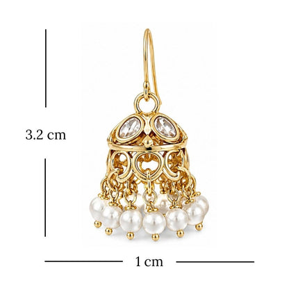 Gold Plated Pearl Jhumki Earrings