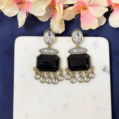 Gold Plated Meenakari Drop Earrings