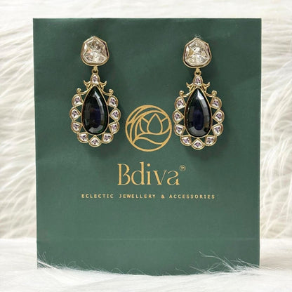 Gold Plated Green Topaz Earrings
