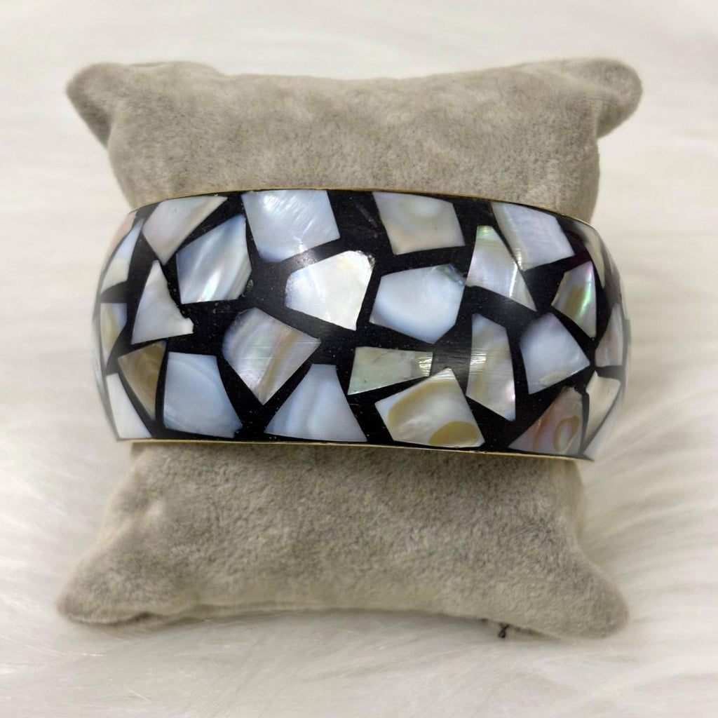 Gold Plated Aurora Stone Chip Bangle