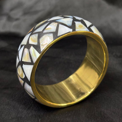 Gold Plated Aurora Stone Chip Bangle