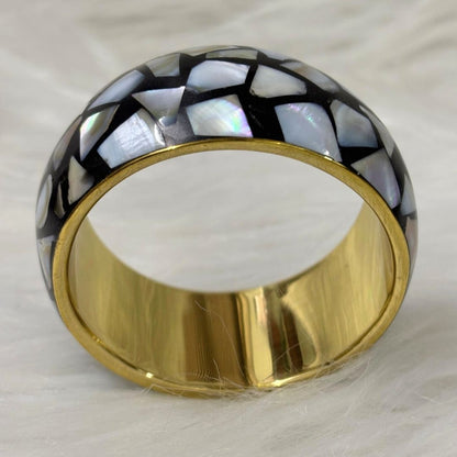 Gold Plated Aurora Stone Chip Bangle