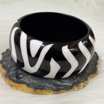 Zebra Stripe Resin Bangle