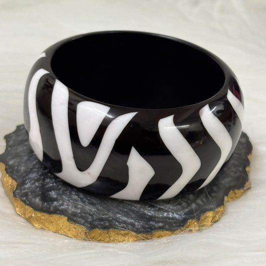 Zebra Stripe Statement Resin Bangle