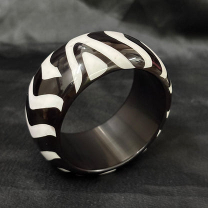 Zebra Stripe Resin Bangle