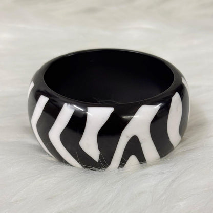 Zebra Stripe Resin Bangle