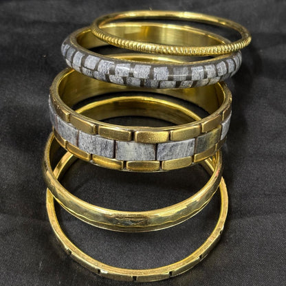 Gold Plated Stone Chips Set of Bangles