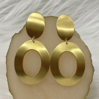 Gold Plated Double Oval Earrings