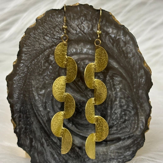 High-Quality Gold-Plated Semi-Circle Drop Earrings