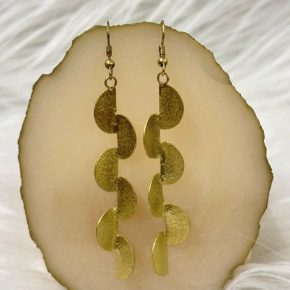 Gold Plated Semi-Circle Drop Earrings