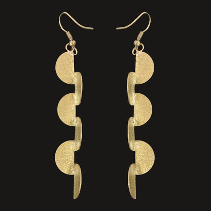 Gold Plated Semi-Circle Drop Earrings