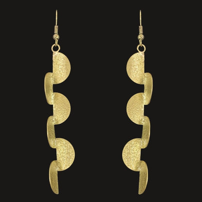 Gold Plated Semi-Circle Drop Earrings