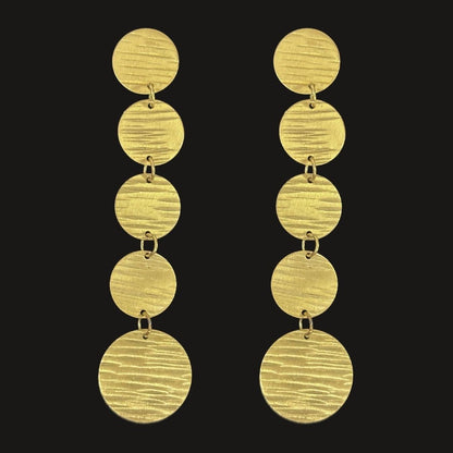 Gold Plated Moon Disc Earrings