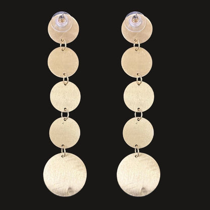 Gold Plated Moon Disc Earrings