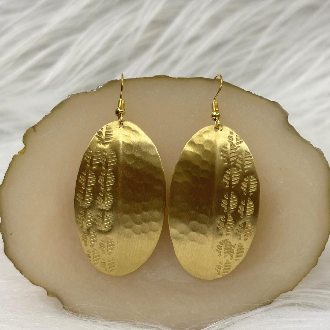 High-Quality Gold-Plated Dangle Earrings with Hook Closure