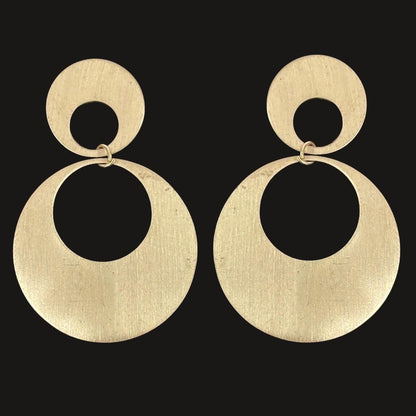 Gold Plated Double Round Earrings