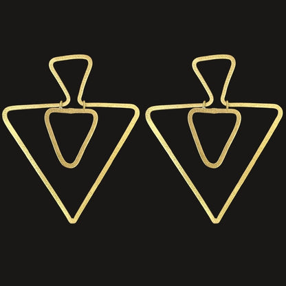 Gold Plated Triangle Earrings