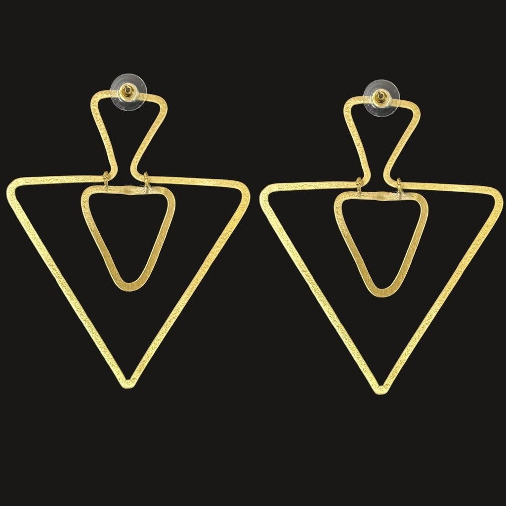 Gold Plated Triangle Earrings