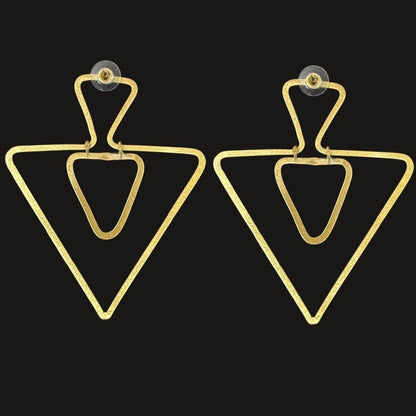 Gold Plated Triangle Earrings