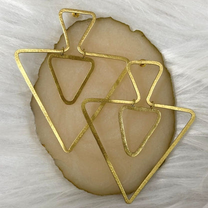 Gold Plated Triangle Earrings