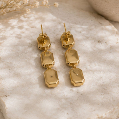 Gold Plated Kundan Drop Earrings