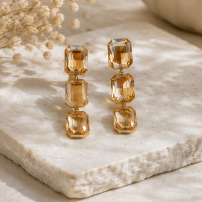 Gold Plated Kundan Drop Earrings