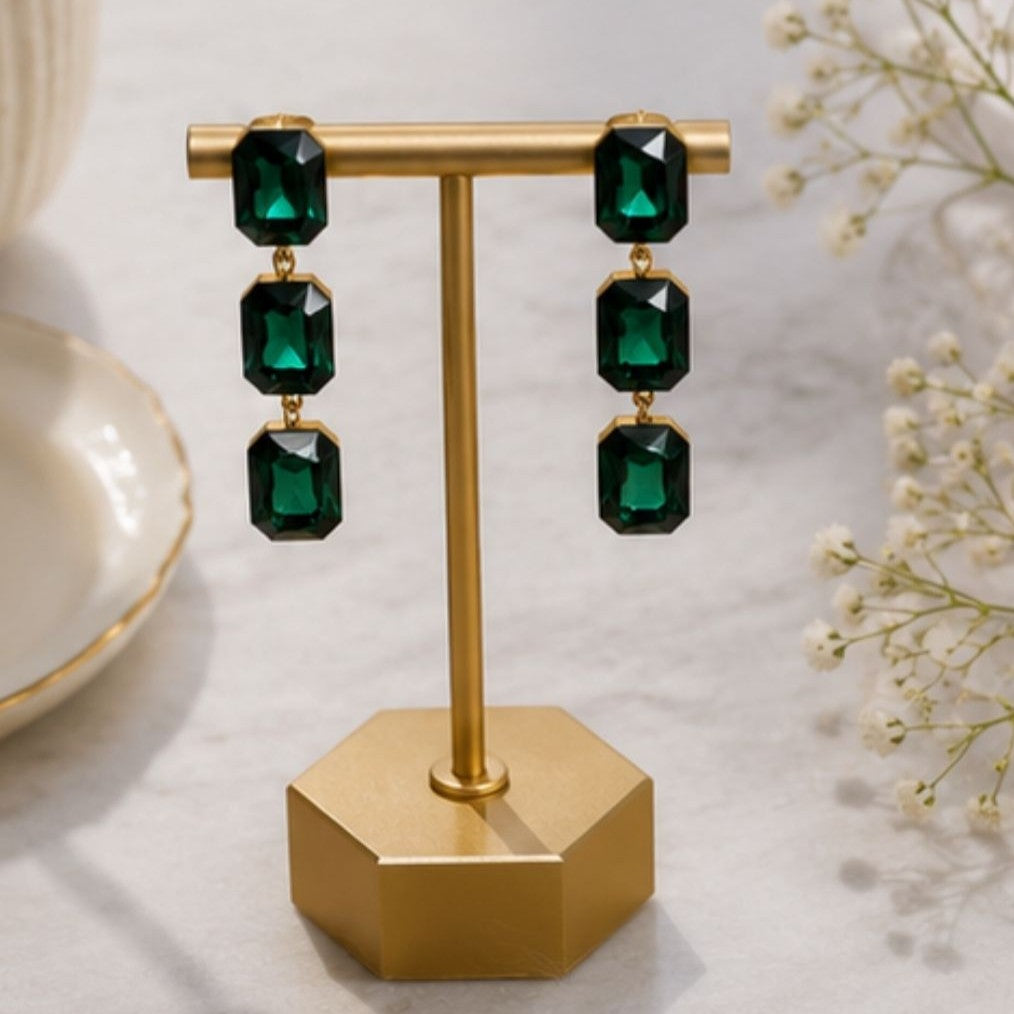 Gold Plated Kundan Drop Earrings