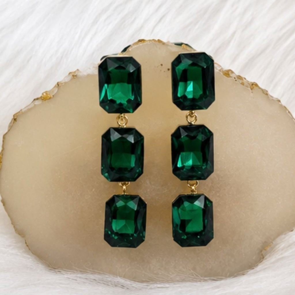 Gold Plated Kundan Drop Earrings