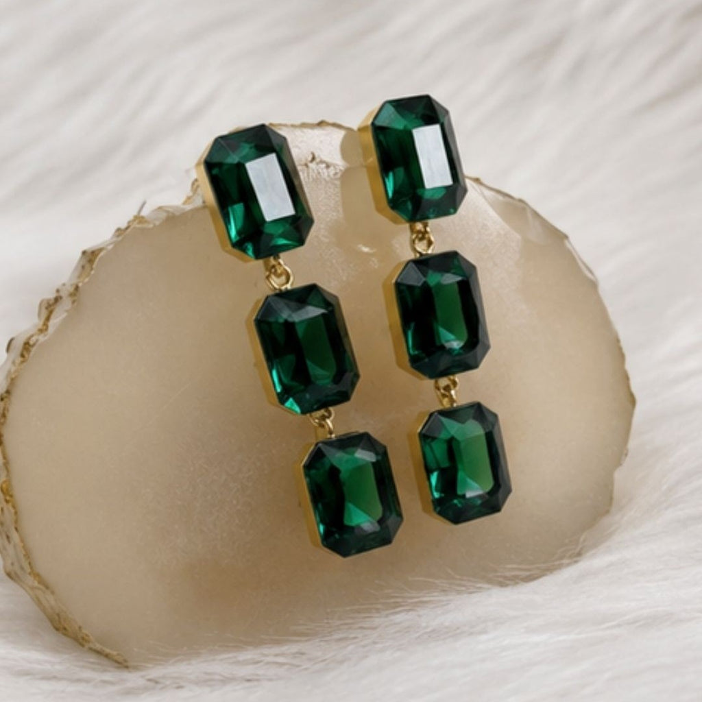 Gold Plated Kundan Drop Earrings