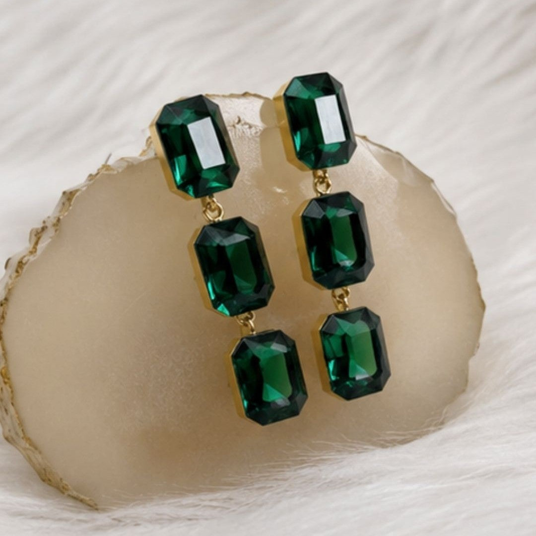 Gold Plated Kundan Drop Earrings