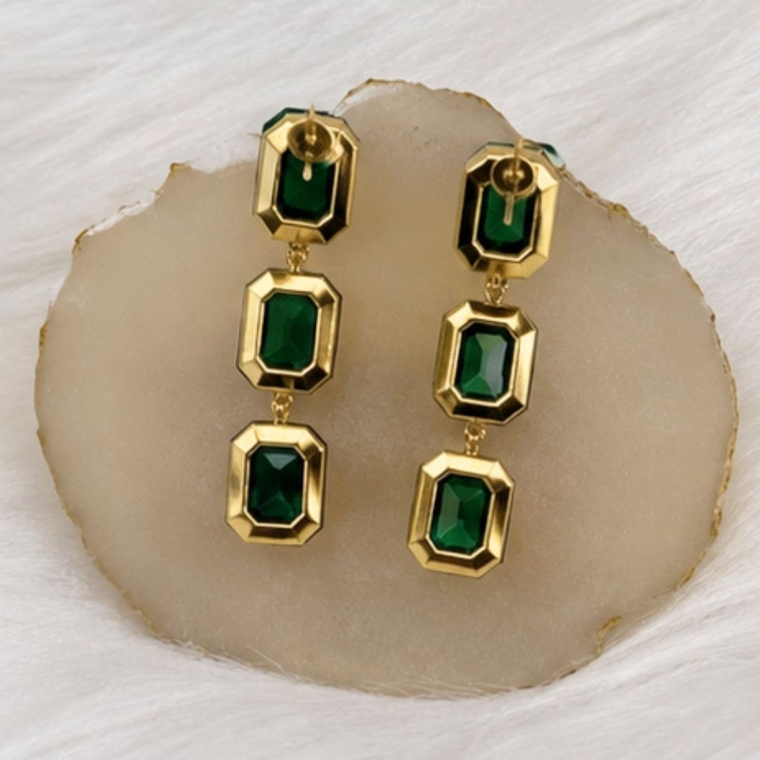Gold Plated Kundan Drop Earrings
