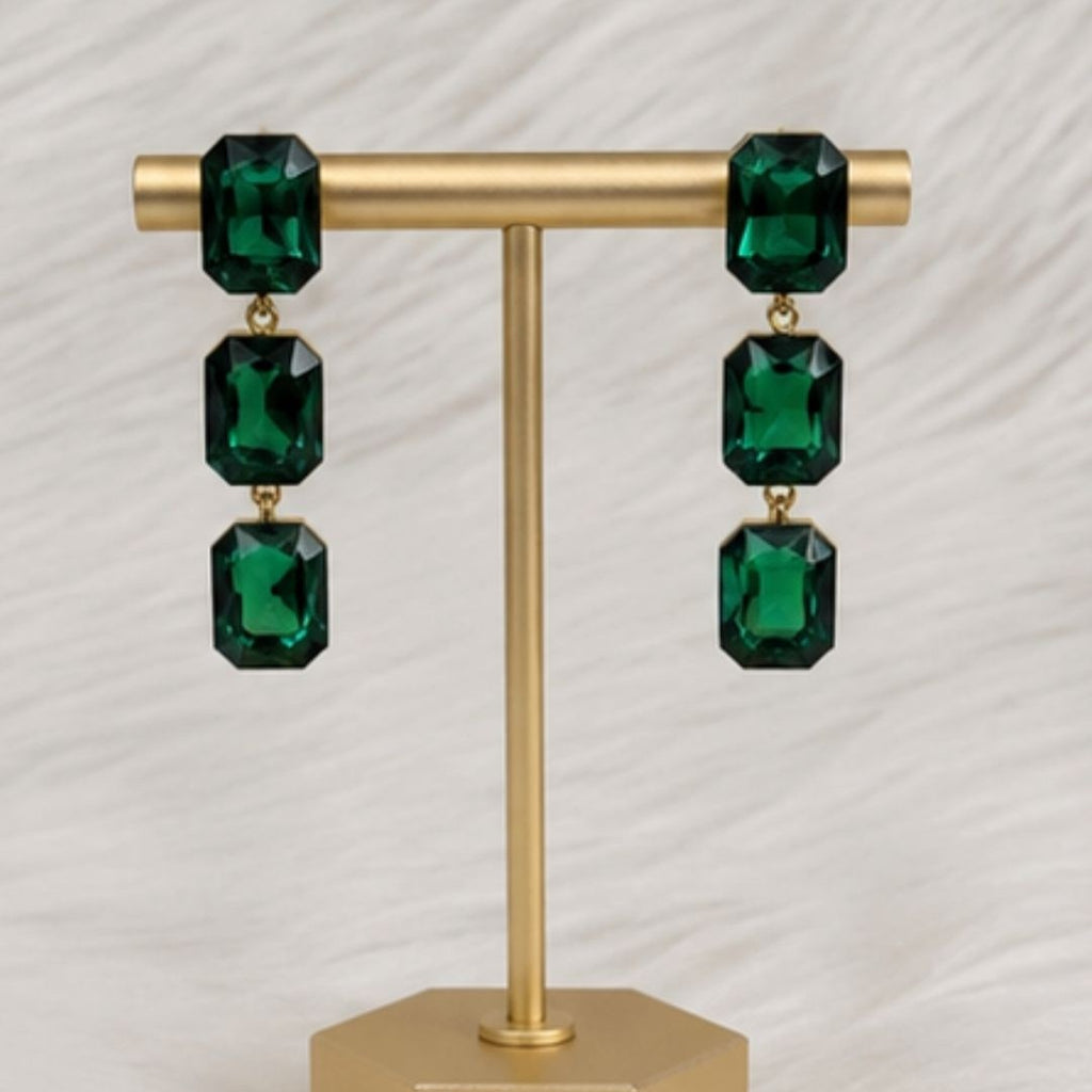 Gold Plated Kundan Drop Earrings