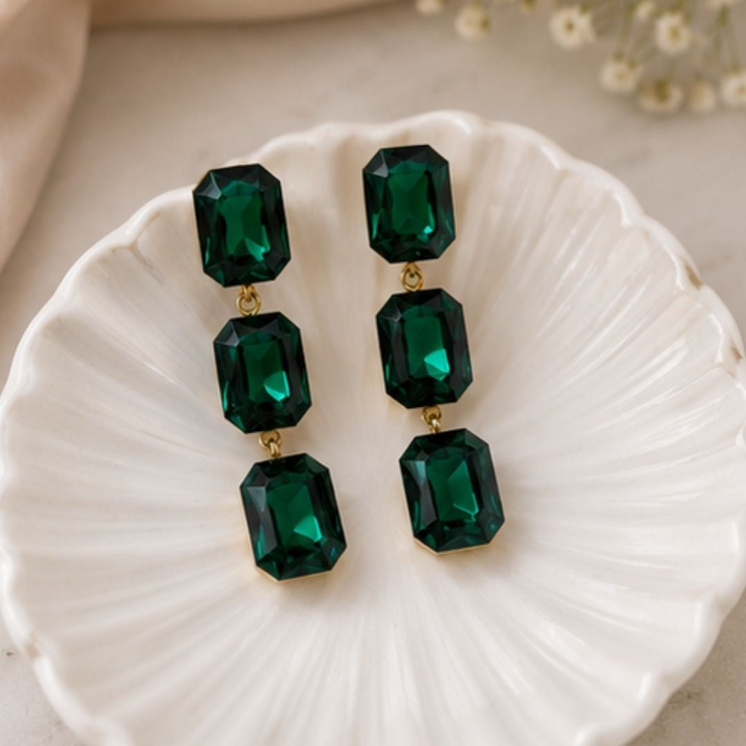 Gold Plated Kundan Drop Earrings