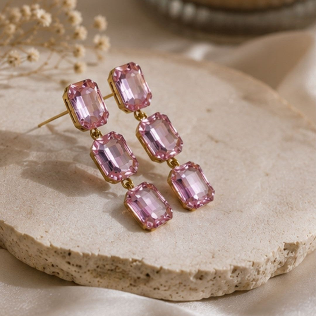 Gold Plated Kundan Drop Earrings