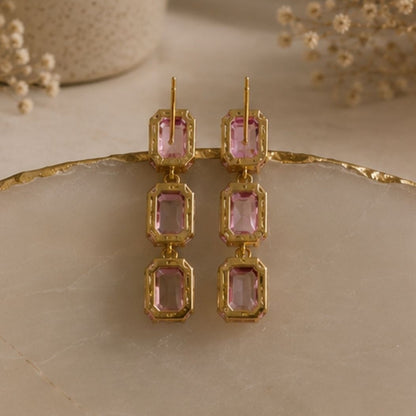 Gold Plated Kundan Drop Earrings