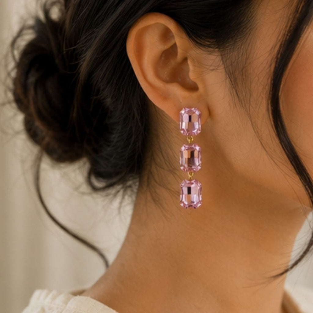 Gold Plated Kundan Drop Earrings