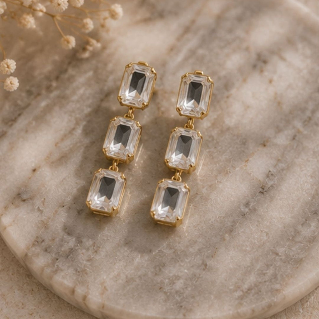 Gold Plated Kundan Drop Earrings
