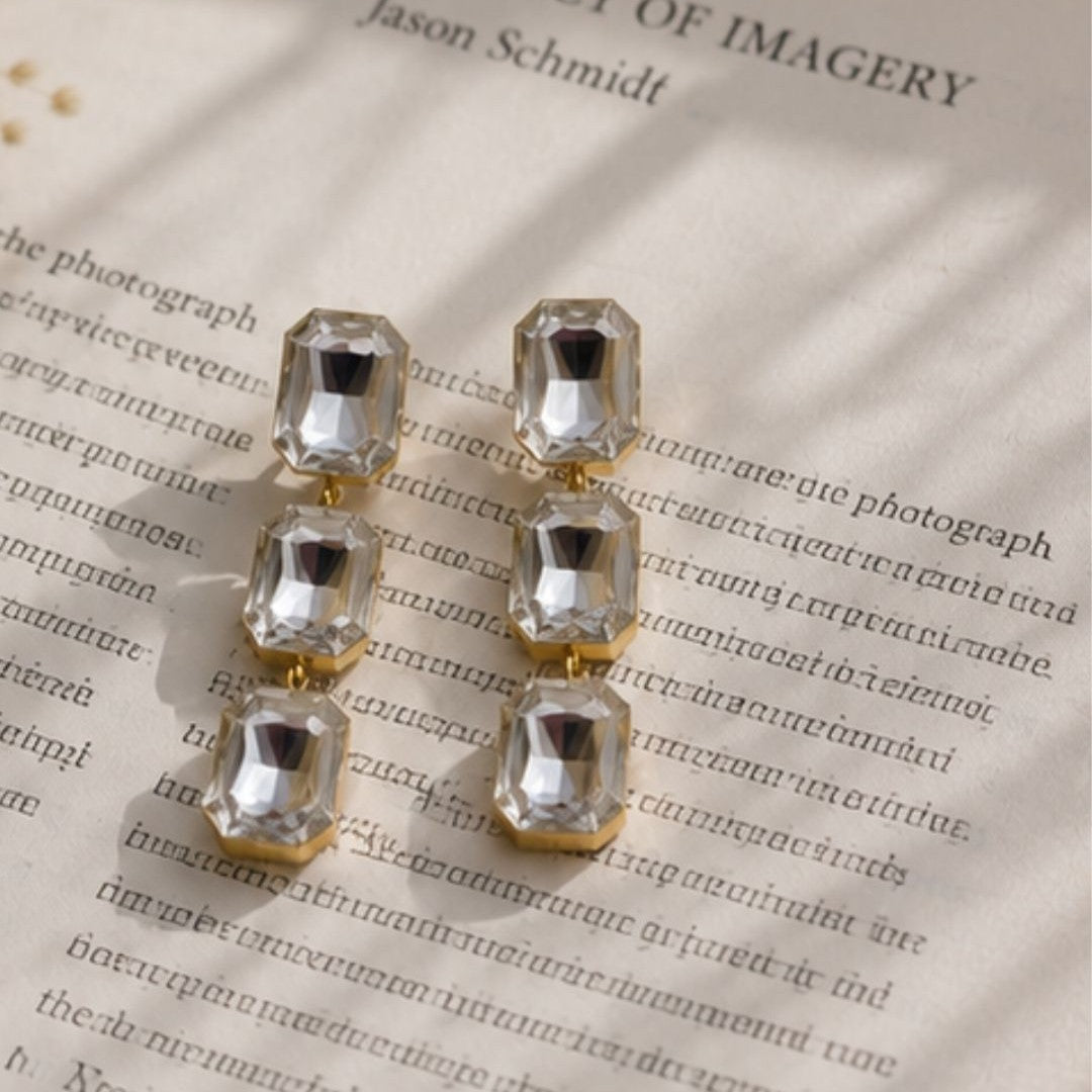 Gold Plated Kundan Drop Earrings