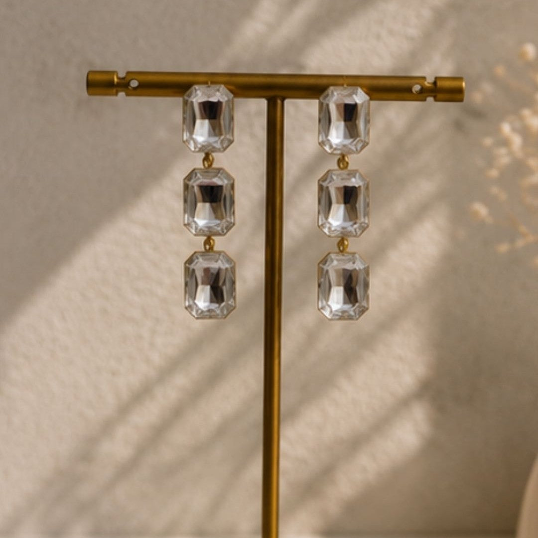 Gold Plated Kundan Drop Earrings