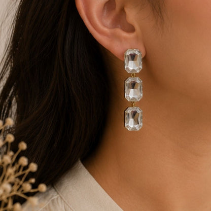 Gold Plated Kundan Drop Earrings