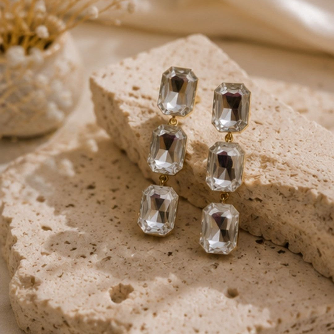 Gold Plated Kundan Drop Earrings