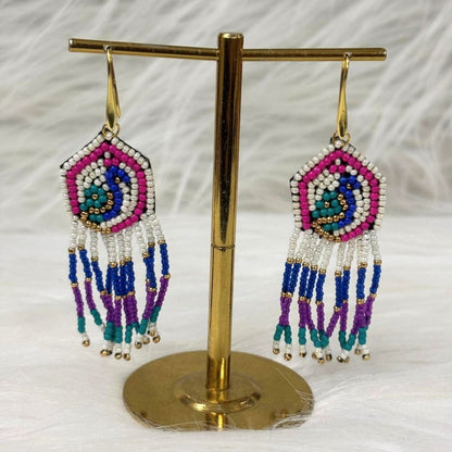 Multicolour Butterfly Seed Bead Earrings