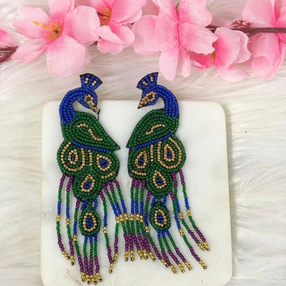 Multicolour Butterfly Seed Bead Earrings