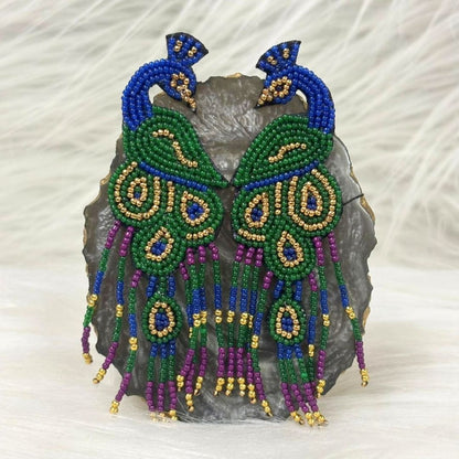 Multicolour Butterfly Seed Bead Earrings