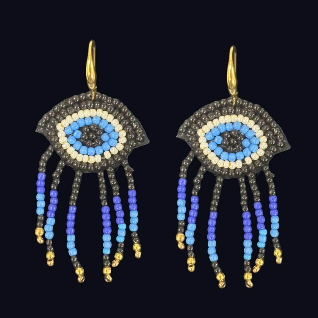 Evil Eye Seed Bead Earrings