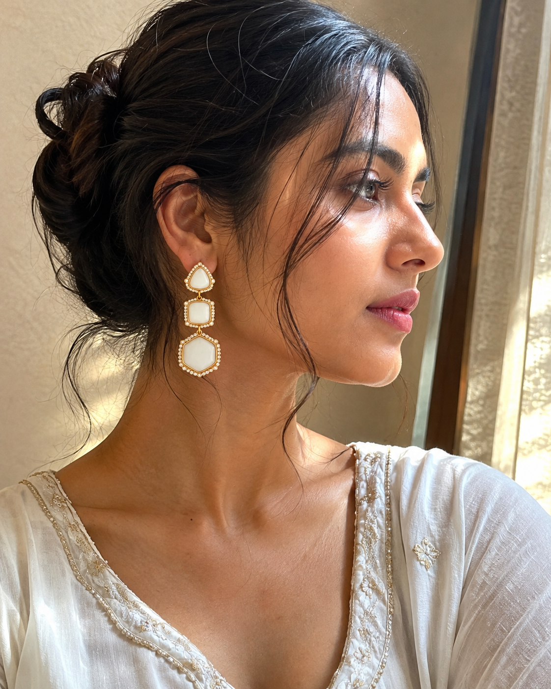 Gold Plated Geometric Style Earrings