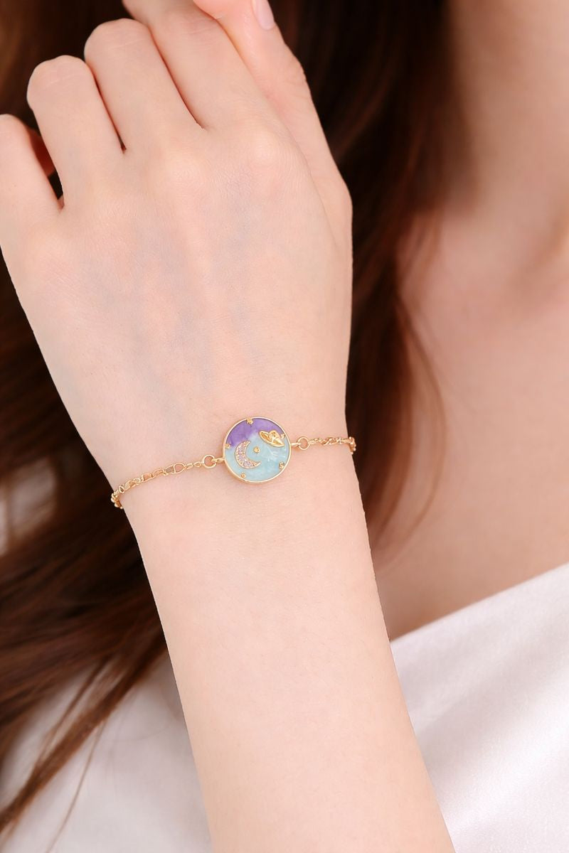 Gold-Plated Half-Moon Adjustable Bracelet