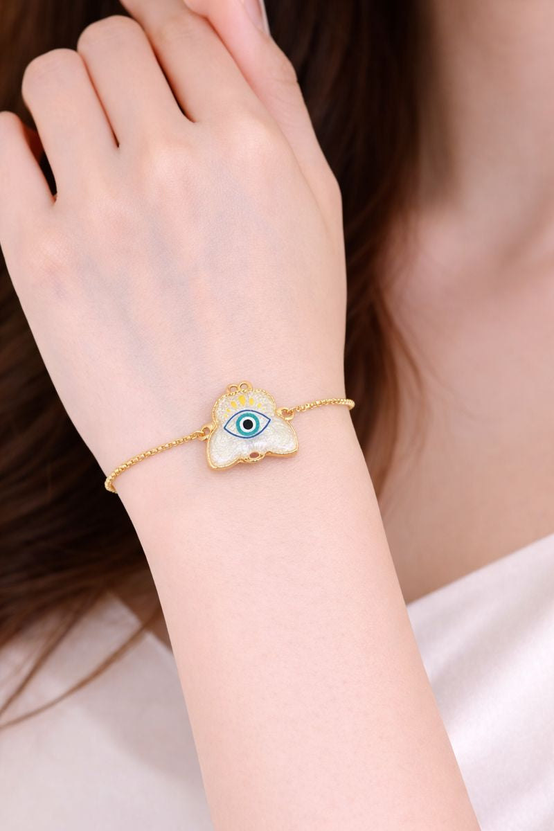 Butterfly Evil Eye Gold-Plated Bracelet