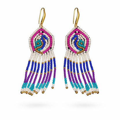 Multicolour Butterfly Seed Bead Earrings